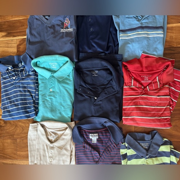 Bundle of 9 Men’s XL Polos and Pullover Jacket - Picture 3 of 4